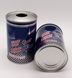 250ml 500ml 1l CMYK printing empty brake fluid oil can round metal packaging can