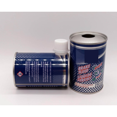 Accept printed metal round oil container for machine oil
