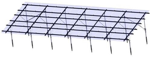 JFN China Ground screw double column structure for solar station,solar panel brackets