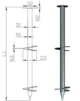 Flange connection screw pile