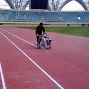 marking lines of athletics track