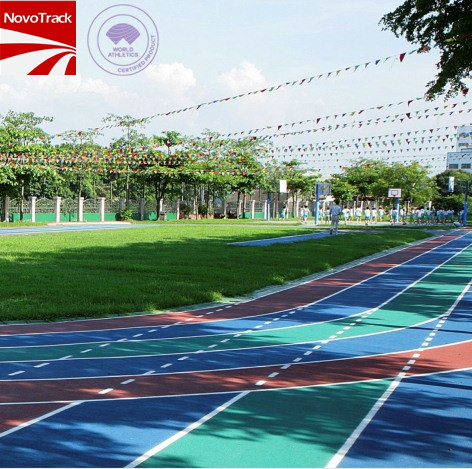 Chinese famouse recycled synthetic playing surfaces supplier Novotrack with IAAF
