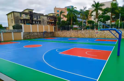 outdoor basketball flooring | outdoor basketball court surface materia l Silicon PU stadium material