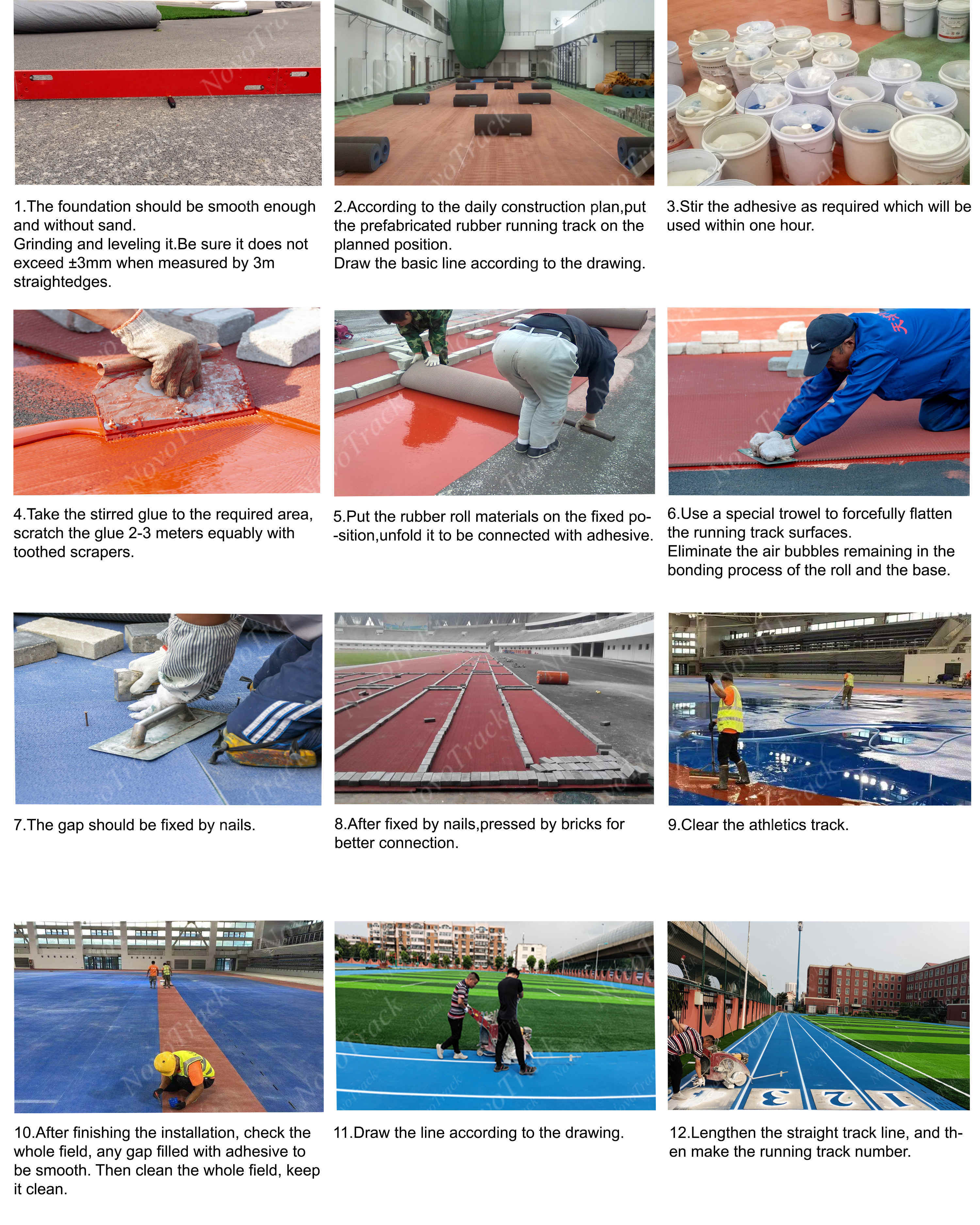 vulcanised athletics track installation