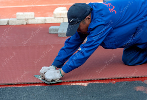 running track surfaces. installation