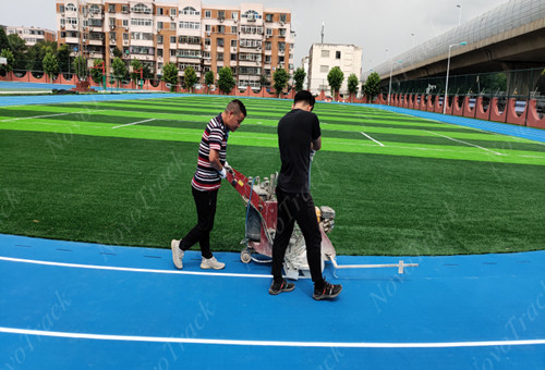 marking lines of running track