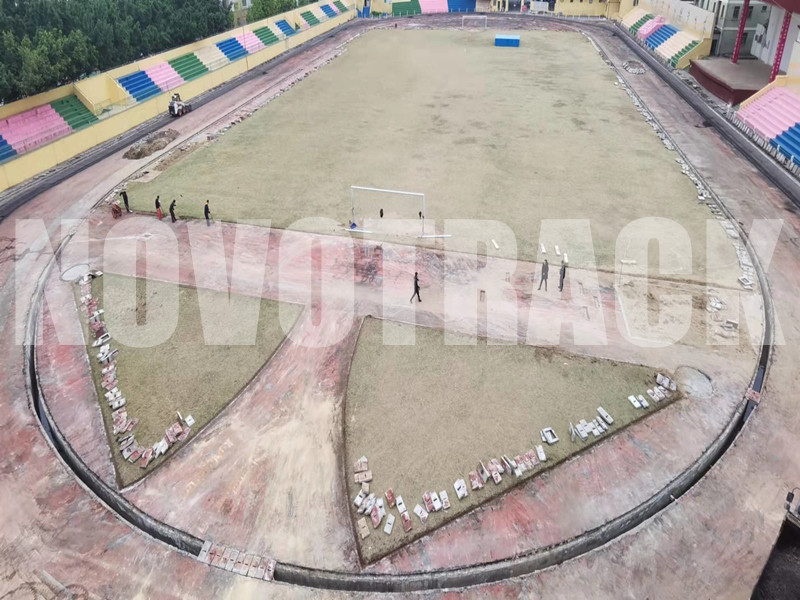 outdoor athletics track installation