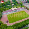 How much land is needed for a 400m running track dimensions for track and field purposes?
