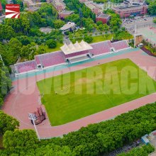 How much land is needed for a 400m running track dimensions for track and field purposes?