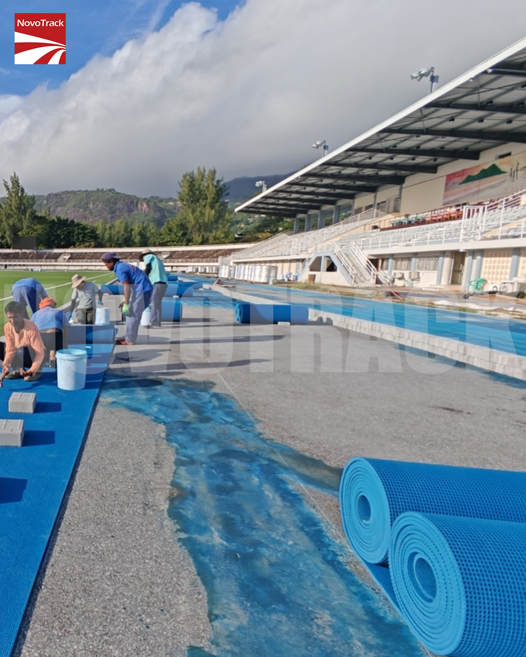 Ordos Sports Center running track construction