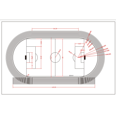 The 400M standard track.