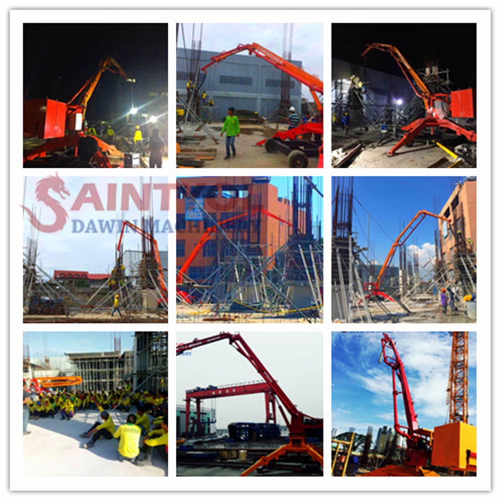 mobile spider concrete placing boom job site