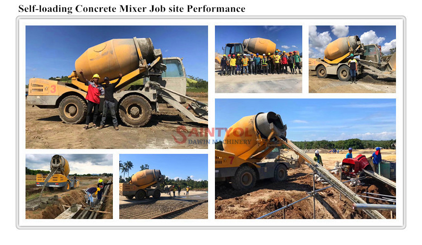 automatic self loading concrete mixer job site performance