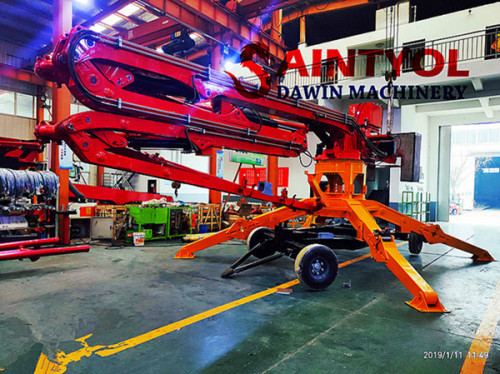 23m 4 sections Trailer Mobile Spider Concrete Placing Boom 