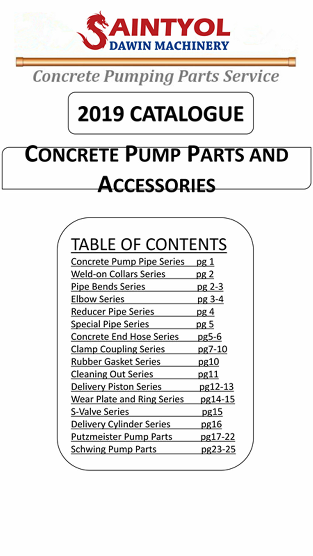 Saintyol DAWIN Concrete Pump Parts & Accessories