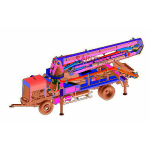 21m Diesel Engine Mounted Indoor Mobile Placing Boom Pump With Self-Made Chassis