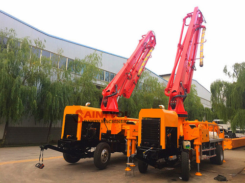 21m Diesel Engine Mounted Indoor Mobile Placing Boom Pump With Self-Made Chassis