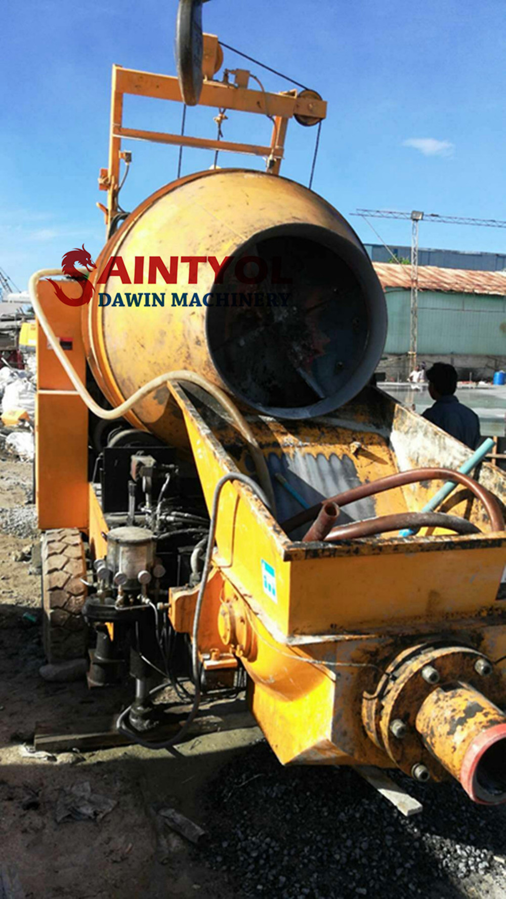 diesel concrete mixing pump mixer job site performance