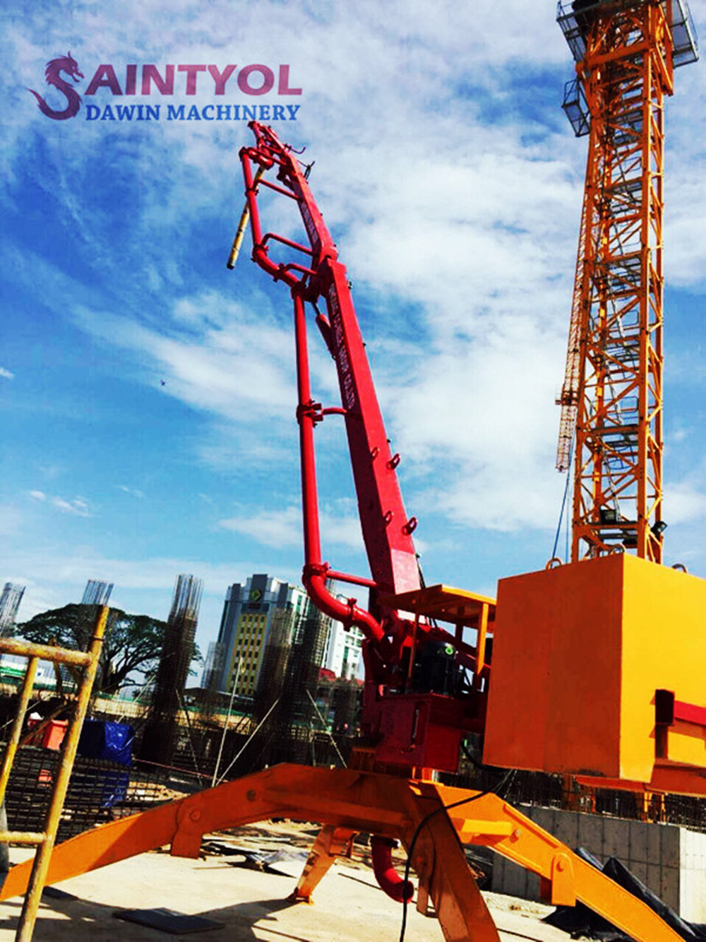 spider mobile hydraulic concrete placing boom shipped to Philippines