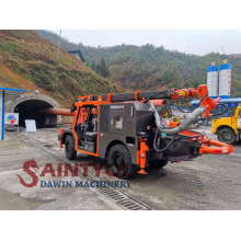 Saintyol DAWIN Truck Mounted Wet Concrete Robot Spraying Machine successfully arrived at the construction job sites