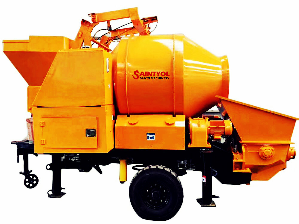 hydraulic control self loading concrete mixer with pumping system