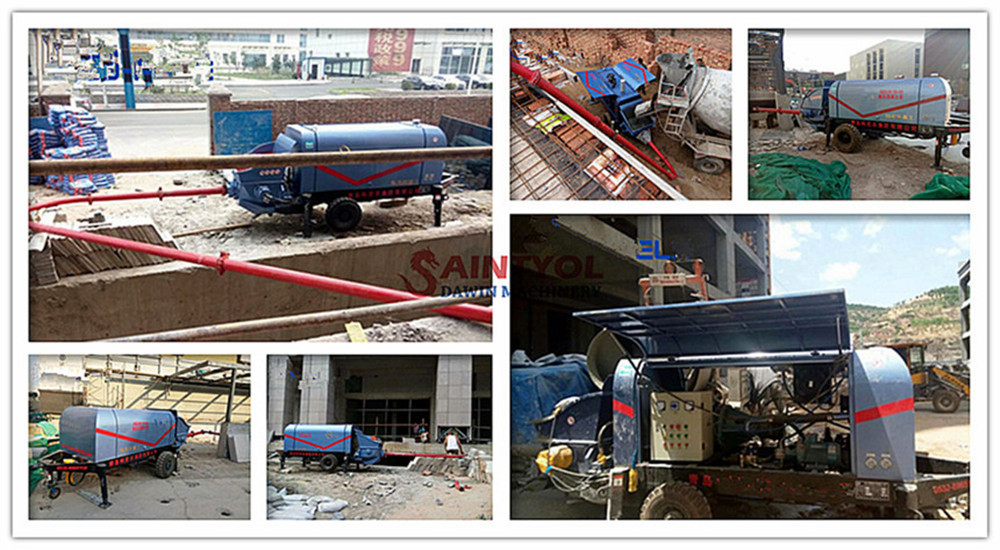 trailer fine stone concrete pump job site performance