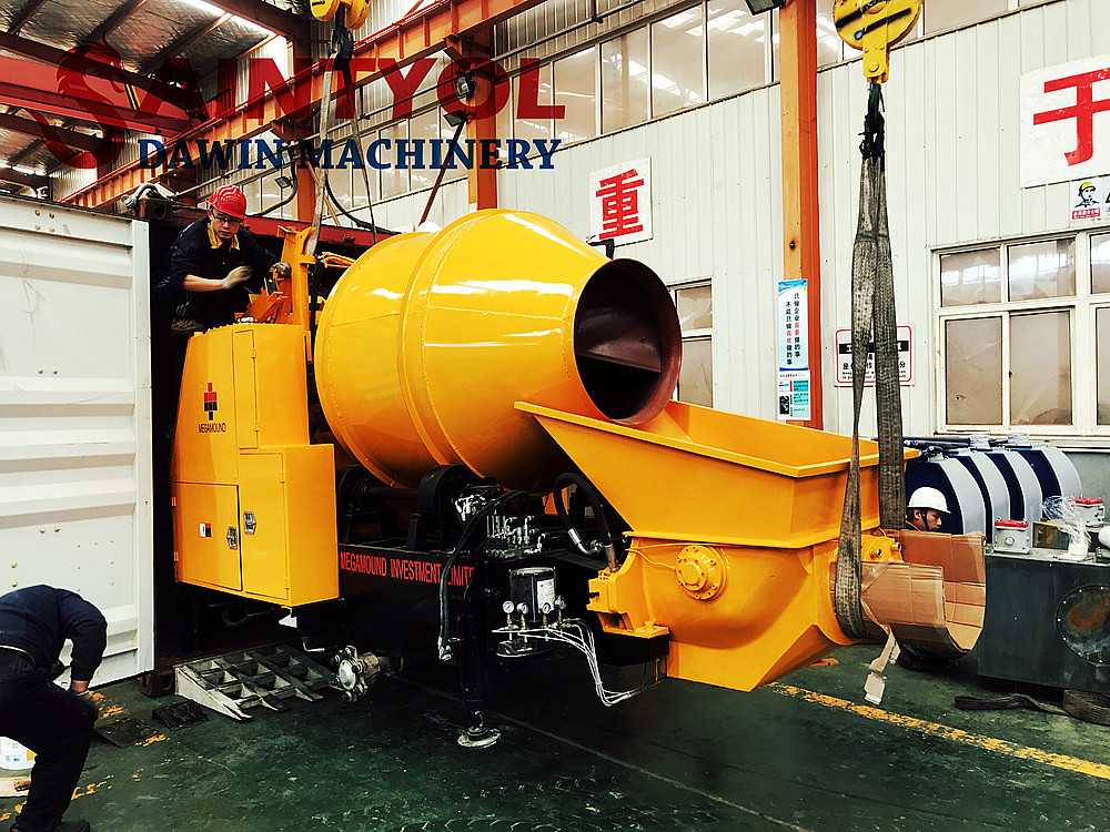 concrete pump mixer concrete mixing pump shipped to Africa