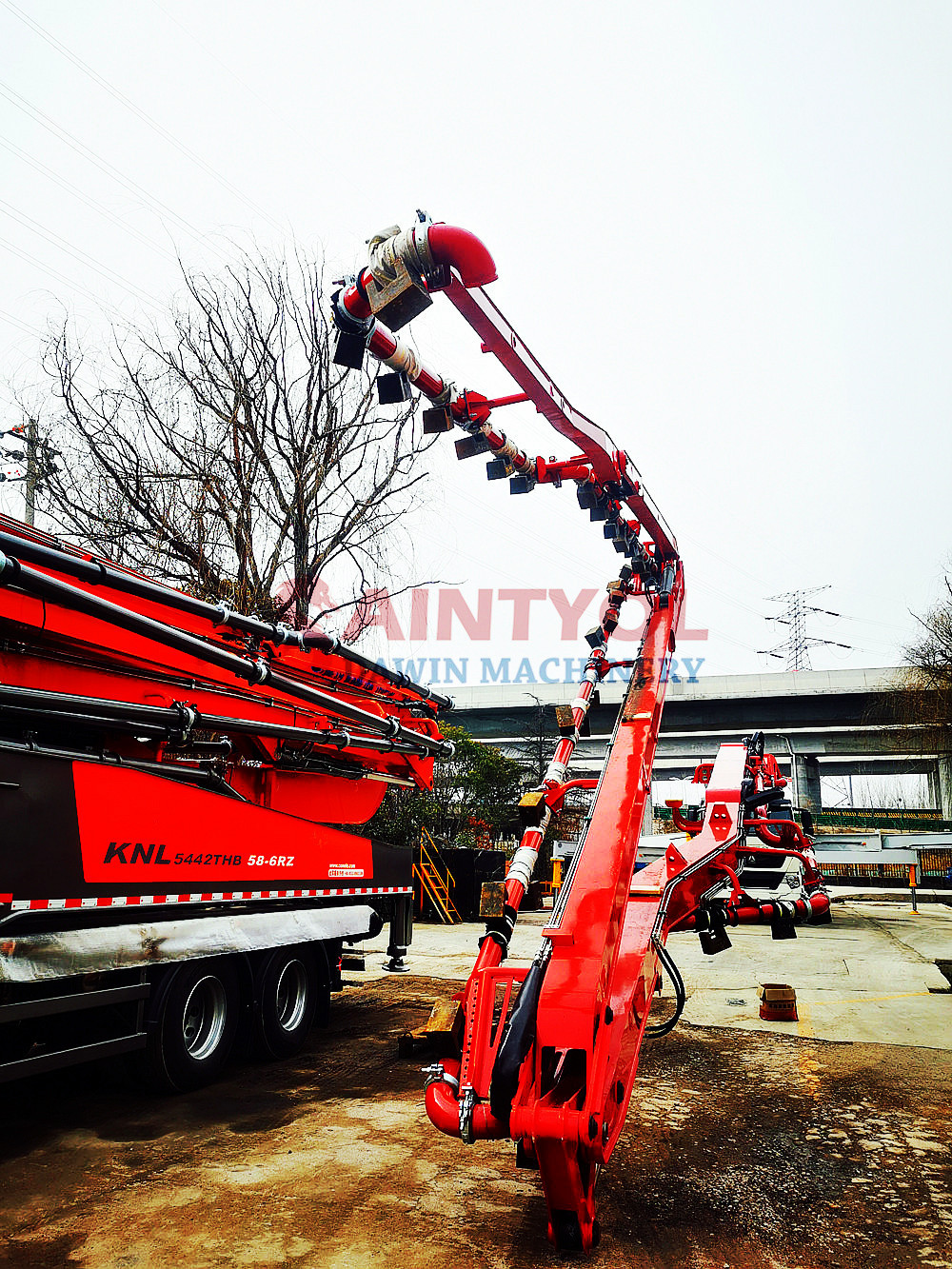 concrete placing boom pump truck weight test