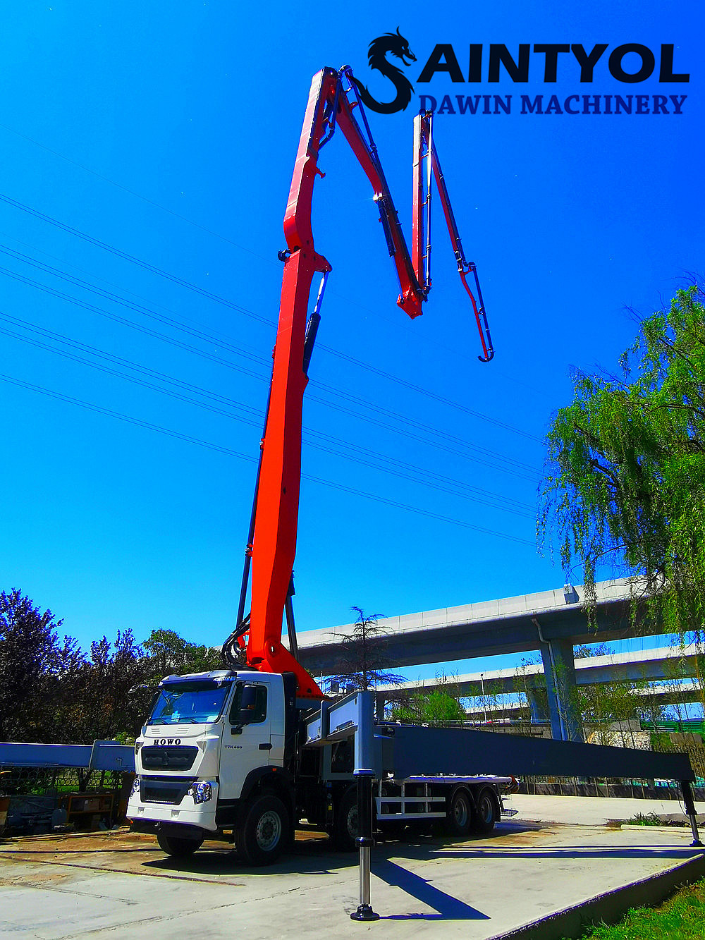 concrete placing boom pump truck