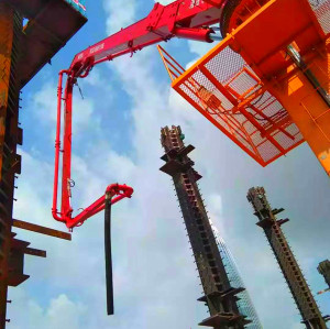 29m 3 sections R Folding Stationary Tower Hydraulic Jack-Up Concrete Placing Boom