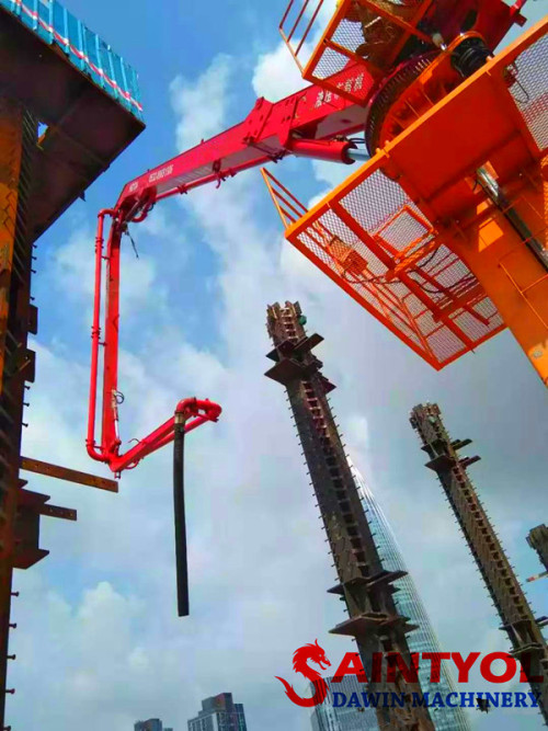 33m 3 Sections R folding Column Tower Hydraulic Jack-Up Concrete Placing Boom, Self Climbing Concrete Placing Boom