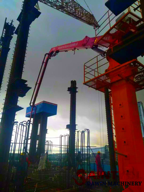 33m 3 Sections R folding Column Tower Hydraulic Jack-Up Concrete Placing Boom, Self Climbing Concrete Placing Boom