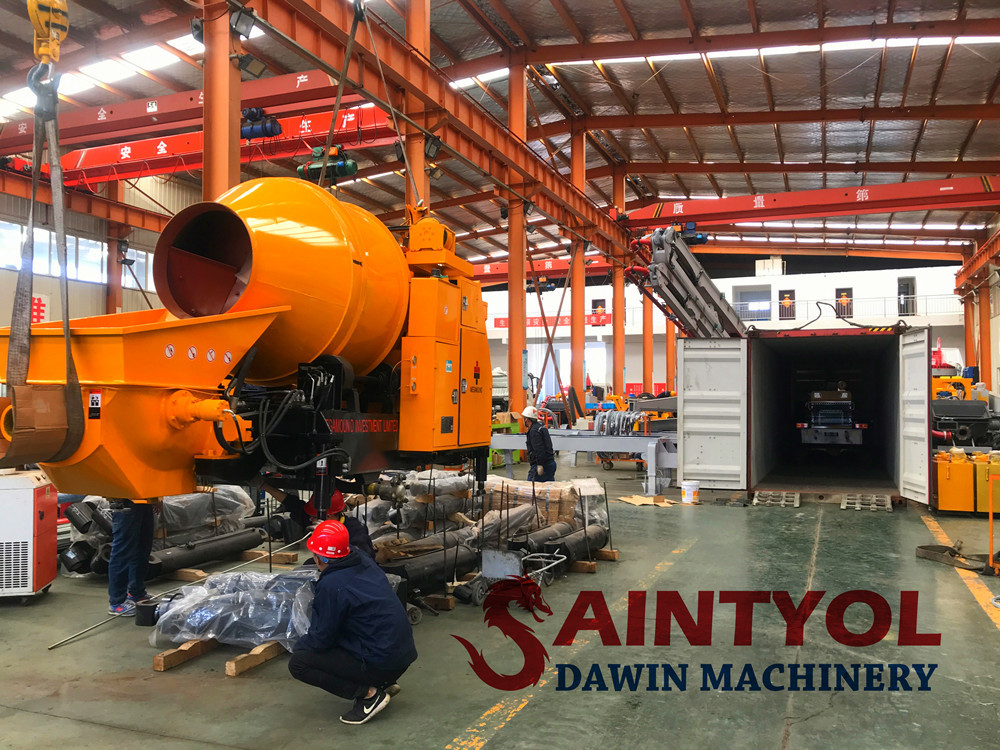 saintyol dawin machinery concrete mixing pump shipped to Nigeria