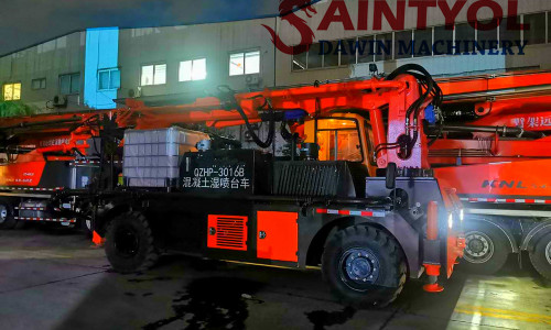 The concrete wet spray machine manipulator fully mixes the concrete and the admixture through the spray system