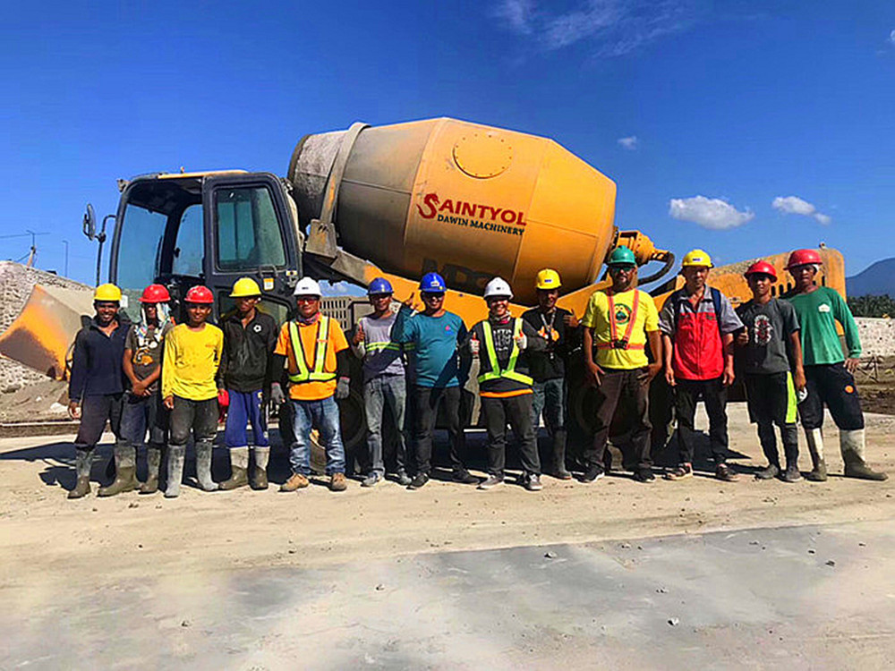 auto self feeding concrete mixer truck