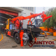 Double nozzle hydraulic wet spraying machine is a new type of pumping concrete wet spraying machine.