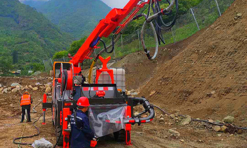 Saintyol DAWIN product introduction- truck mounted telescopic boom wet concrete spraying machine