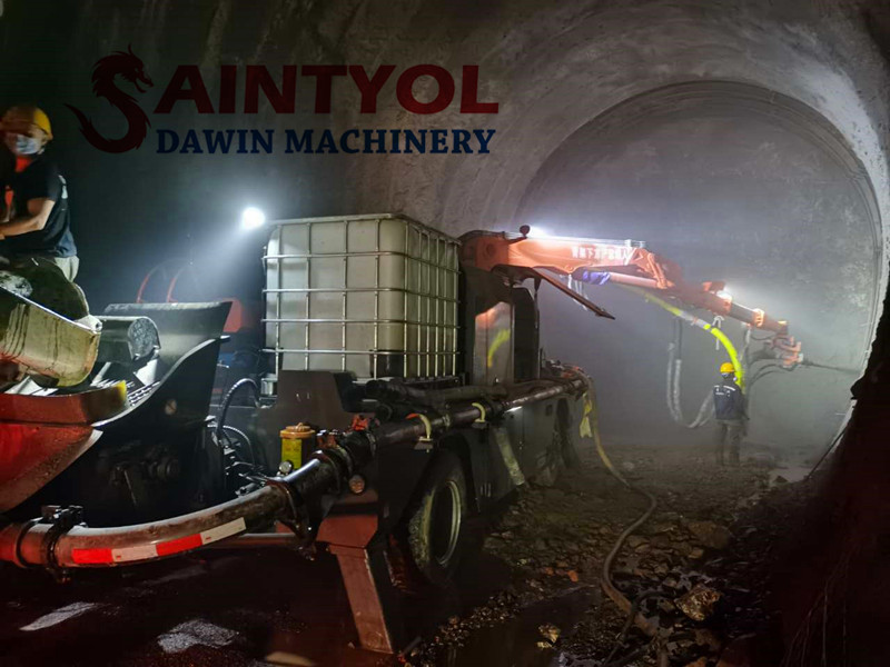 Saintyol DAWIN Machinery shares the reason why the tunnel shotcrete is sprayed down?