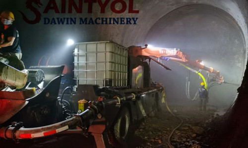 Saintyol DAWIN Machinery shares the reason why the tunnel shotcrete is sprayed down?