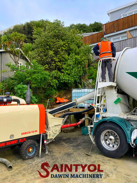 Saintyol DAWIN 30m3/hr diesel concrete pump works in New Zealand projects