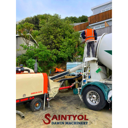 Saintyol DAWIN 30m3/hr diesel concrete pump works in New Zealand projects