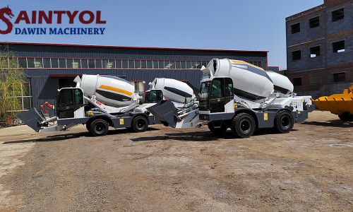 What should I do if the shovel automatic feeding concrete mixer truck leaks oil?