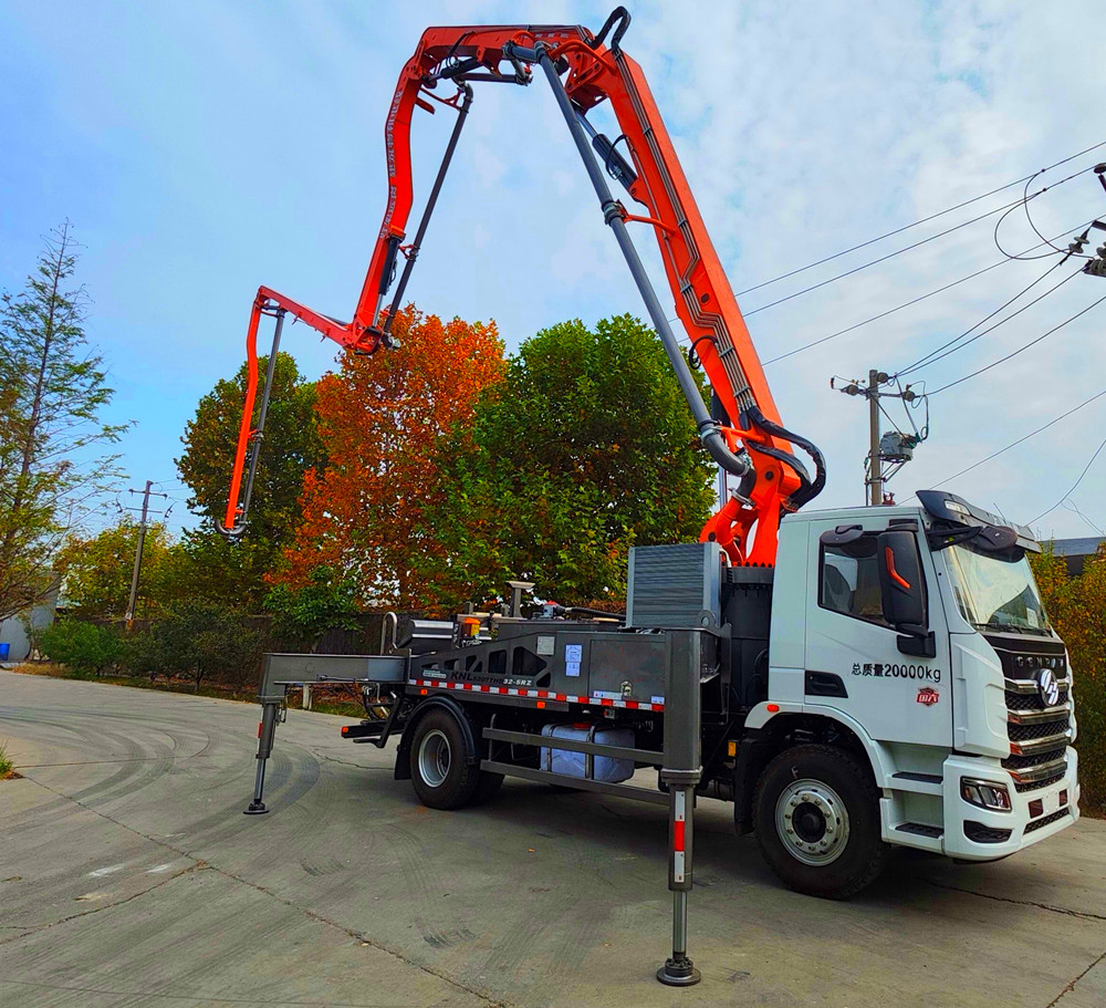 concrete boom pump truck full loading weight test
