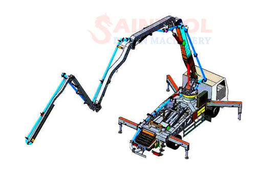 32m 5RZ Concrete Boom Pump Truck With Customized Chassis