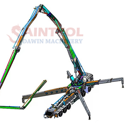 70m 6RZR Concrete Boom Pump Truck With Customized Chassis