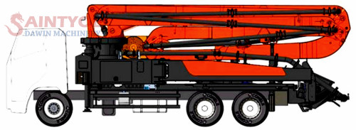 32m 5RZ Concrete Boom Pump Truck With Customized Chassis