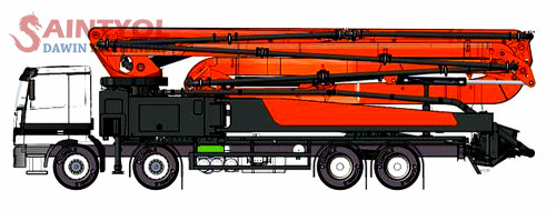 52m 6RZ Boom Concrete Pump Truck With Customized Chassis