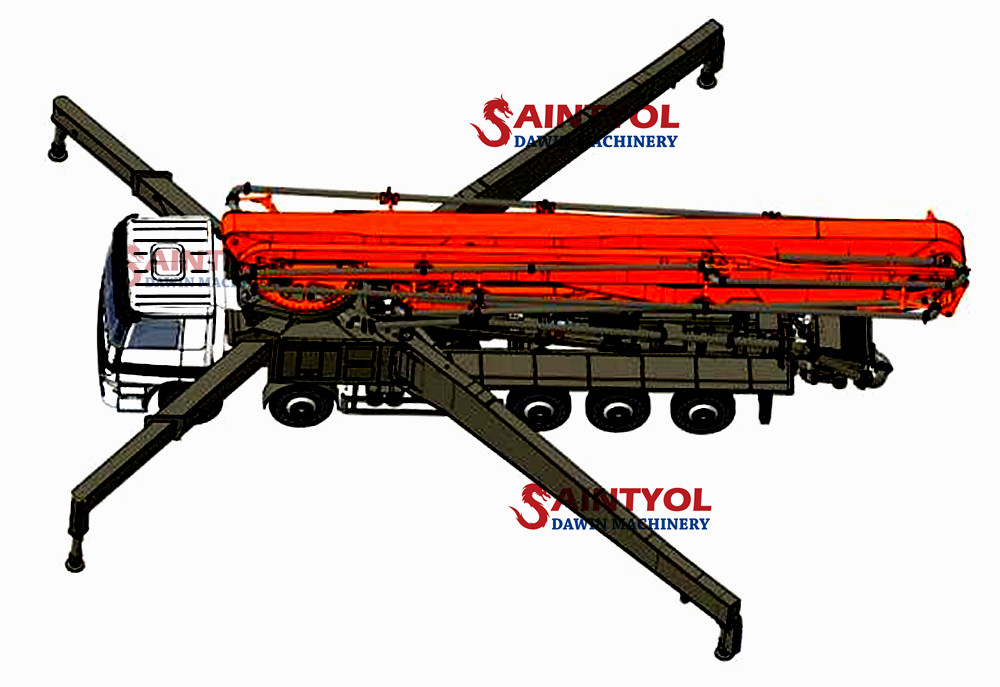 30m concrete placing boom pump truck full loading weight test
