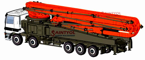 70m 6RZR Concrete Boom Pump Truck With Customized Chassis