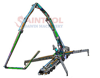 The 70-meter large pump truck pumps powerfully and has a reliable dusting and stable boom.